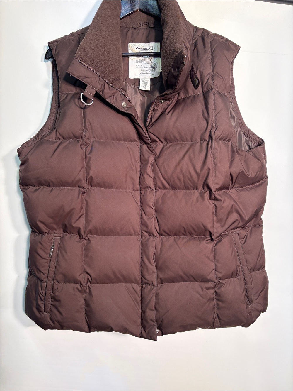 Eddie Bauer Brown Quilted Premium Goose Down Puffer Vest